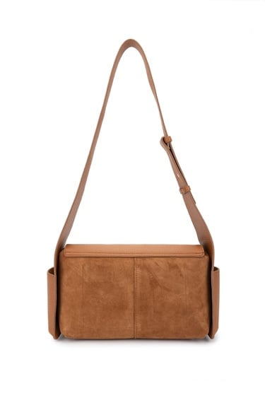  Tamer Tanca Kadın Deri/Vegan Taba Süet  Omuz Çanta