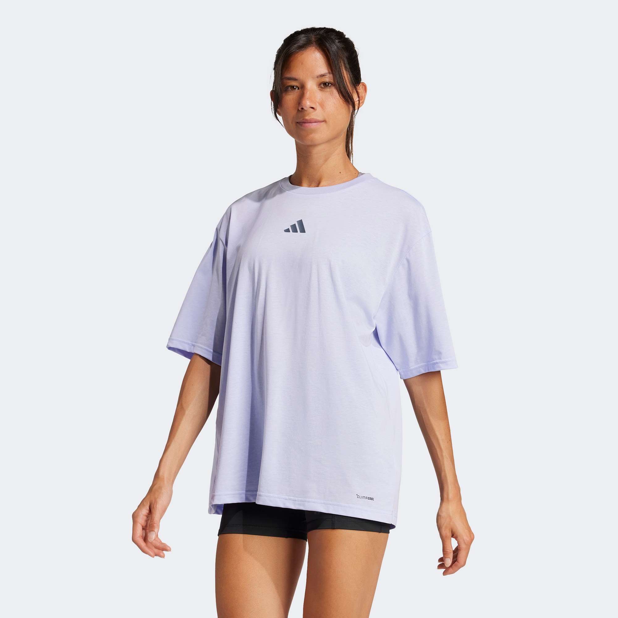 adidas Climacool Training Graphic Kadın Mor T-Shirt