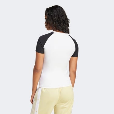  adidas Adicolor 3 Stripe Raglan Kadın Beyaz T-Shirt