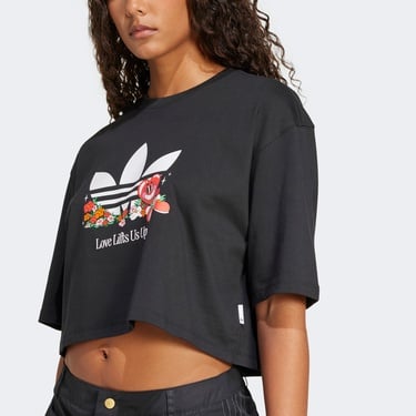  adidas Love Lift Us Up Kadın Siyah Crop T-Shirt