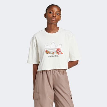  adidas Love Lift Us Up Kadın Beyaz Crop T-Shirt