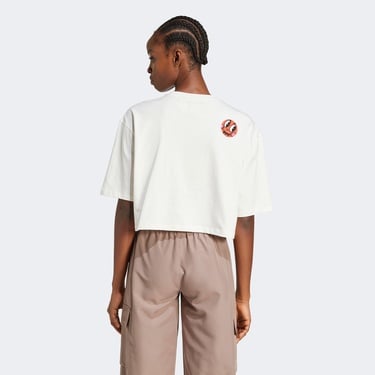  adidas Love Lift Us Up Kadın Beyaz Crop T-Shirt