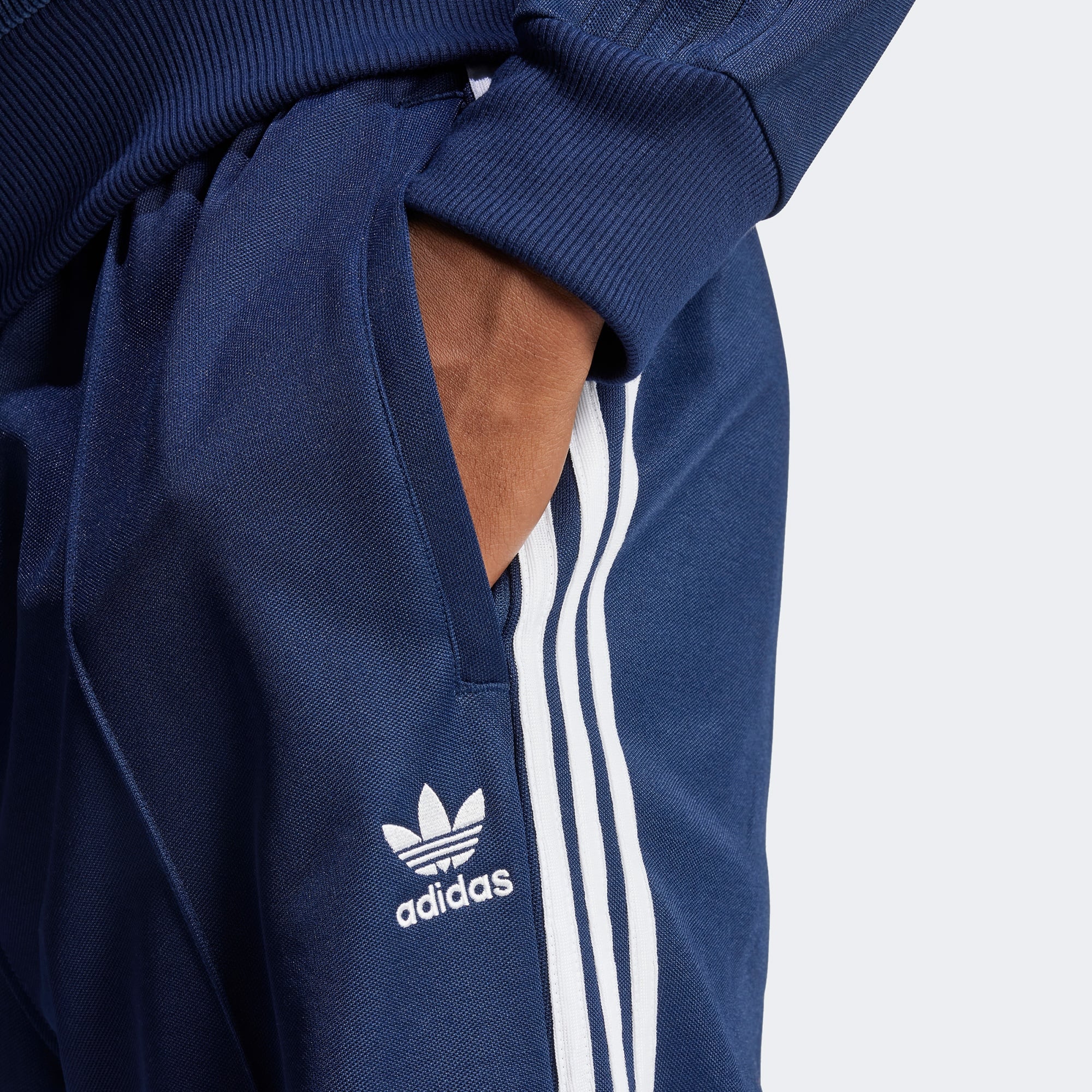 adidas Adicolor Baggy Fit Firebird Erkek Mavi Eşofman Altı