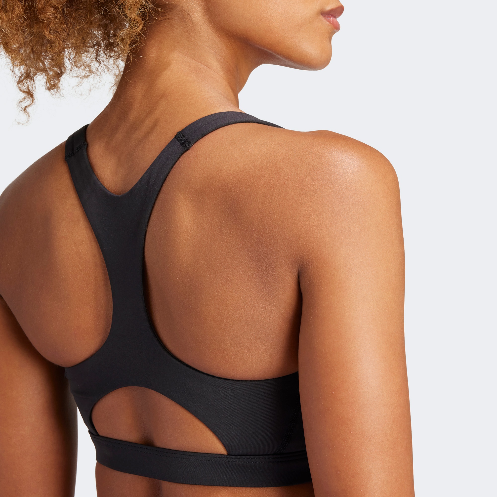 adidas Adizero Essentials Run Medium Support Kadın Siyah Antrenman Bra