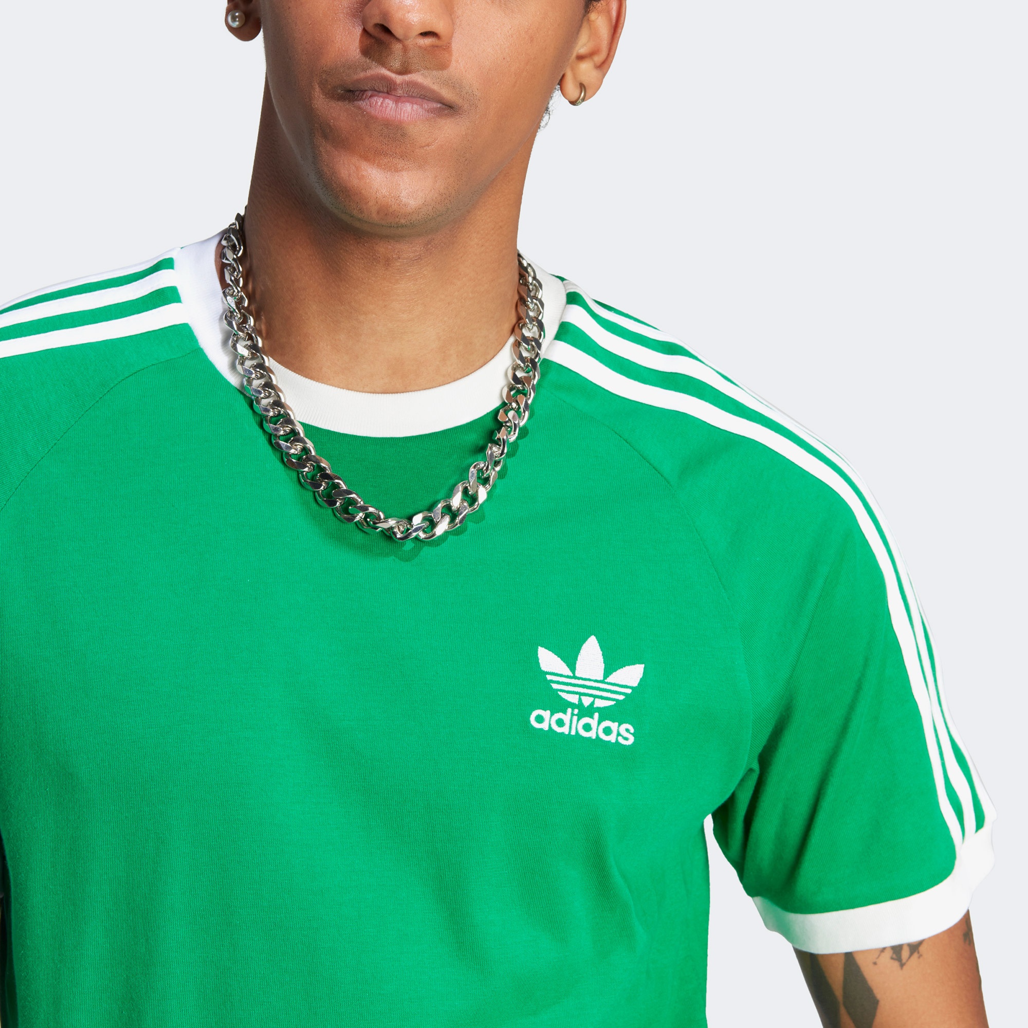 adidas Adicolor Classic 3-Stripes Erkek Yeşil T-Shirt