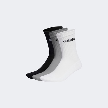  adidas Linear Crew 3' lü Unisex Gri Çorap
