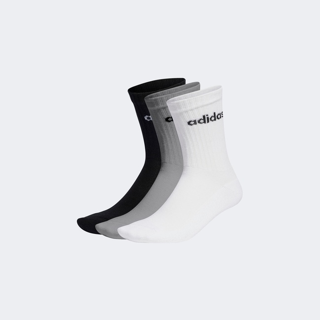  adidas Linear Crew 3' lü Unisex Gri Çorap