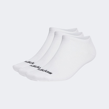  adidas Thin Linear Bileksiz 3'lü Unisex Beyaz Çorap