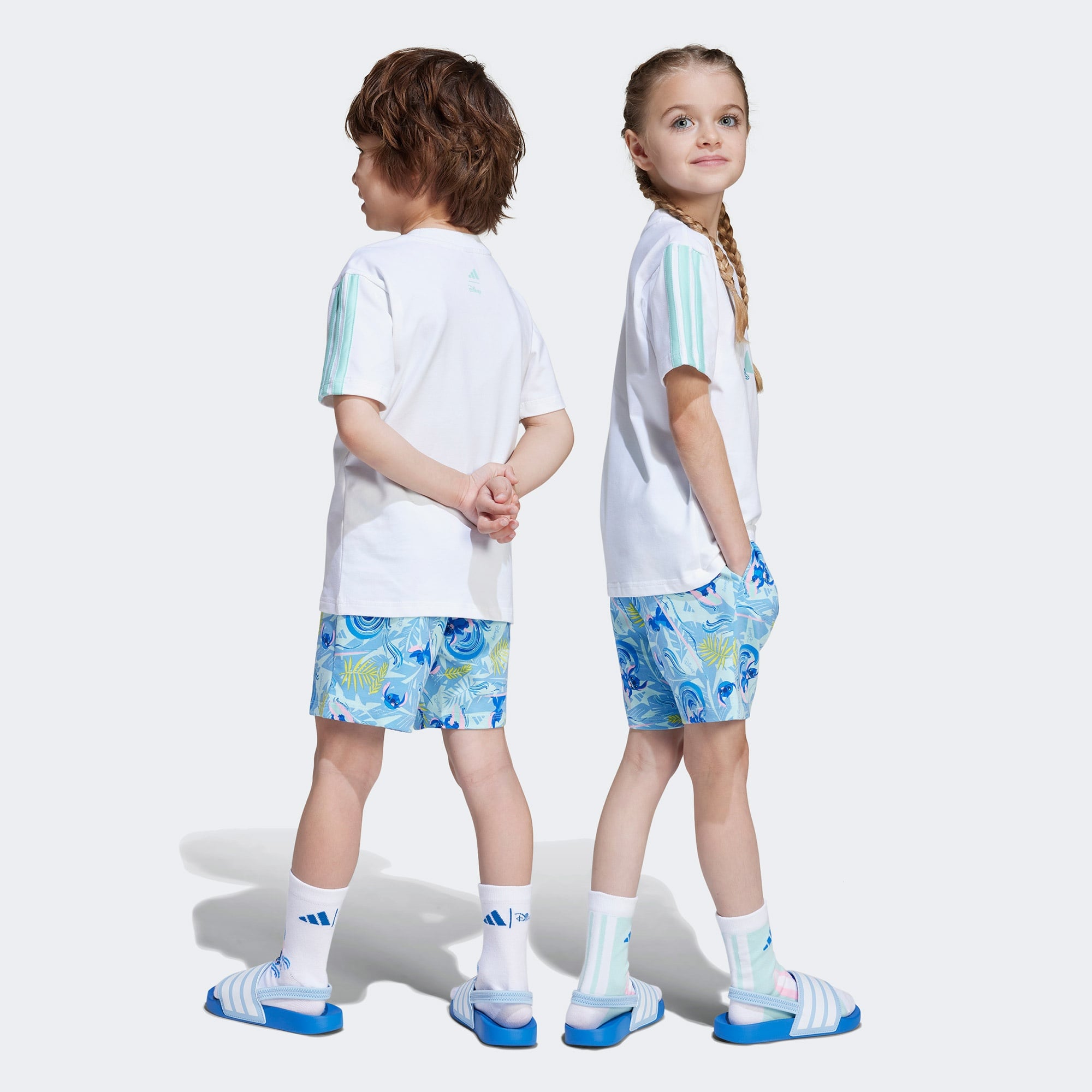 adidas Disney Lilo&Stich Çocuk Beyaz/Mavi Şort Takımı