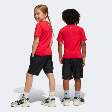  adidas Disney Goofie Çocuk Kırmızı/Siyah Şort Takımı