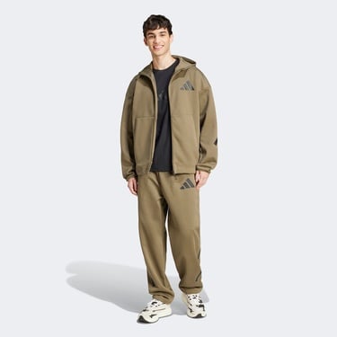  adidas Z.N.E. Full Zip Erkek Yeşil Eşofman Üstü