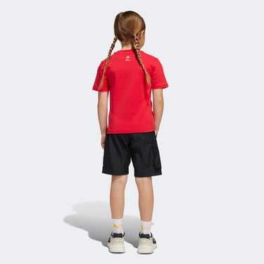  adidas Disney Goofie Çocuk Kırmızı/Siyah Şort Takımı