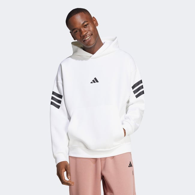  adidas Future Icon 3-Stripes Erkek Beyaz Sweatshirt