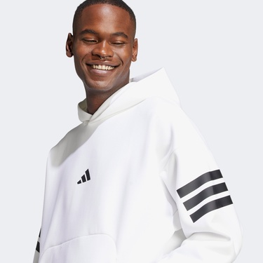  adidas Future Icon 3-Stripes Erkek Beyaz Sweatshirt