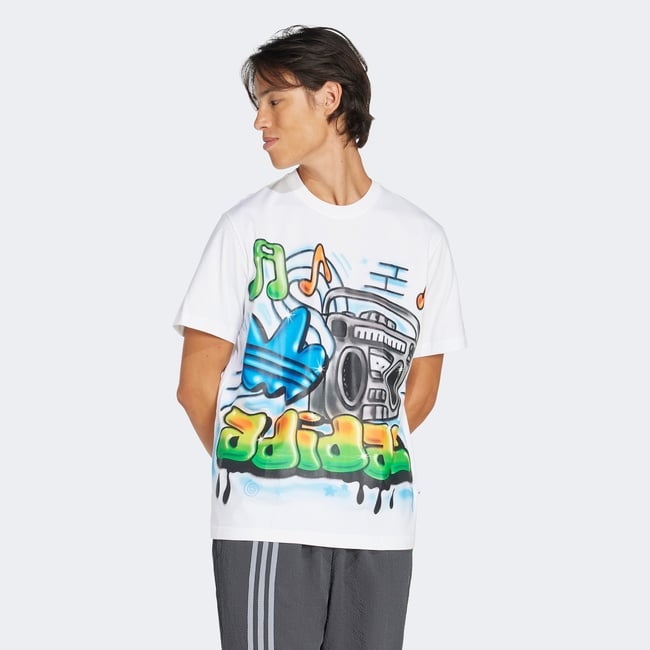  adidas Q12 Ts Street Erkek Beyaz T-Shirt