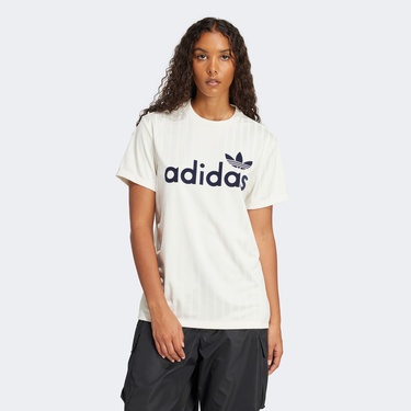  adidas Linear Graphic Boyfriend Kadın Beyaz T-Shirt