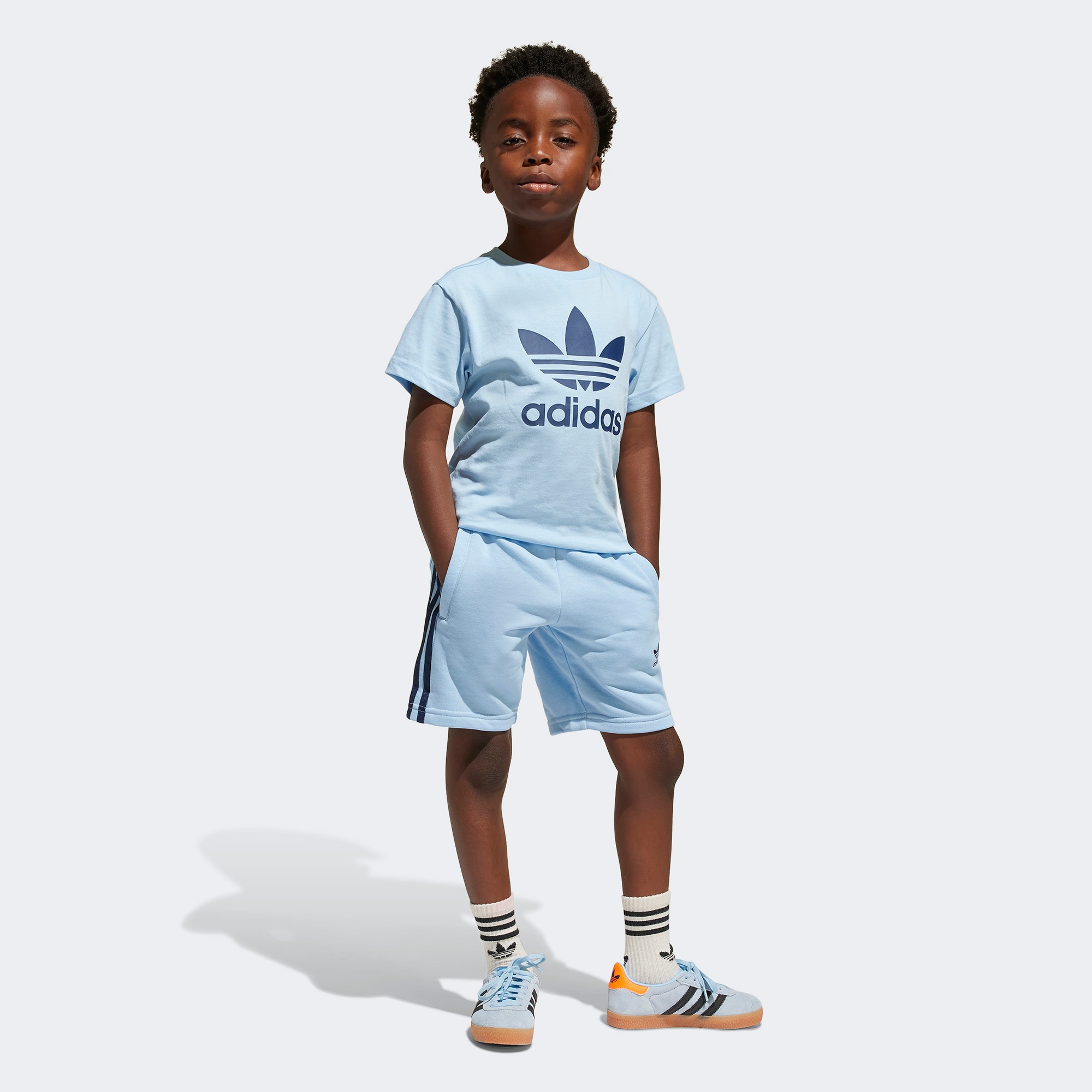 adidas Adicolor Short Set Çocuk Mavi Eşofman Takımı