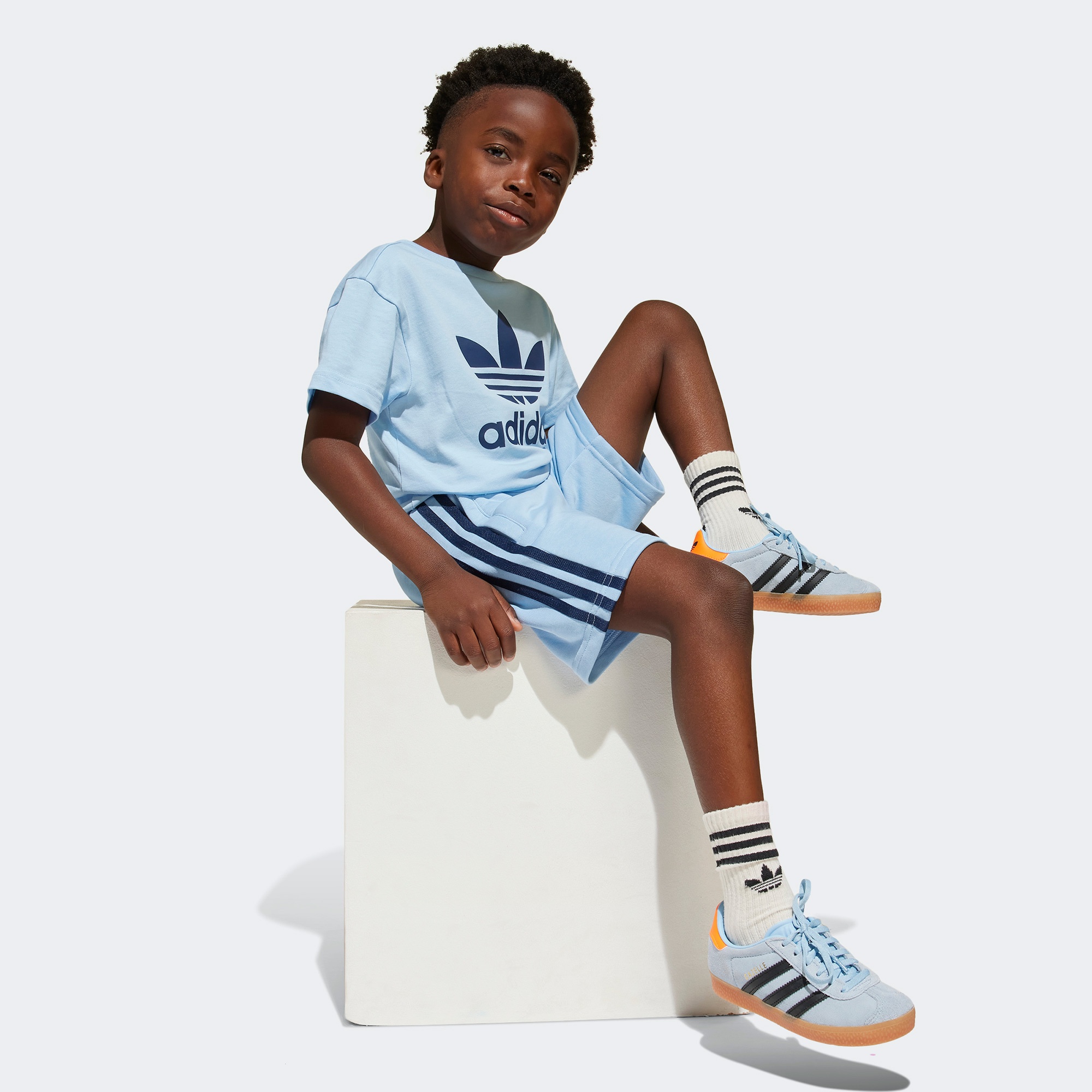 adidas Adicolor Short Set Çocuk Mavi Eşofman Takımı