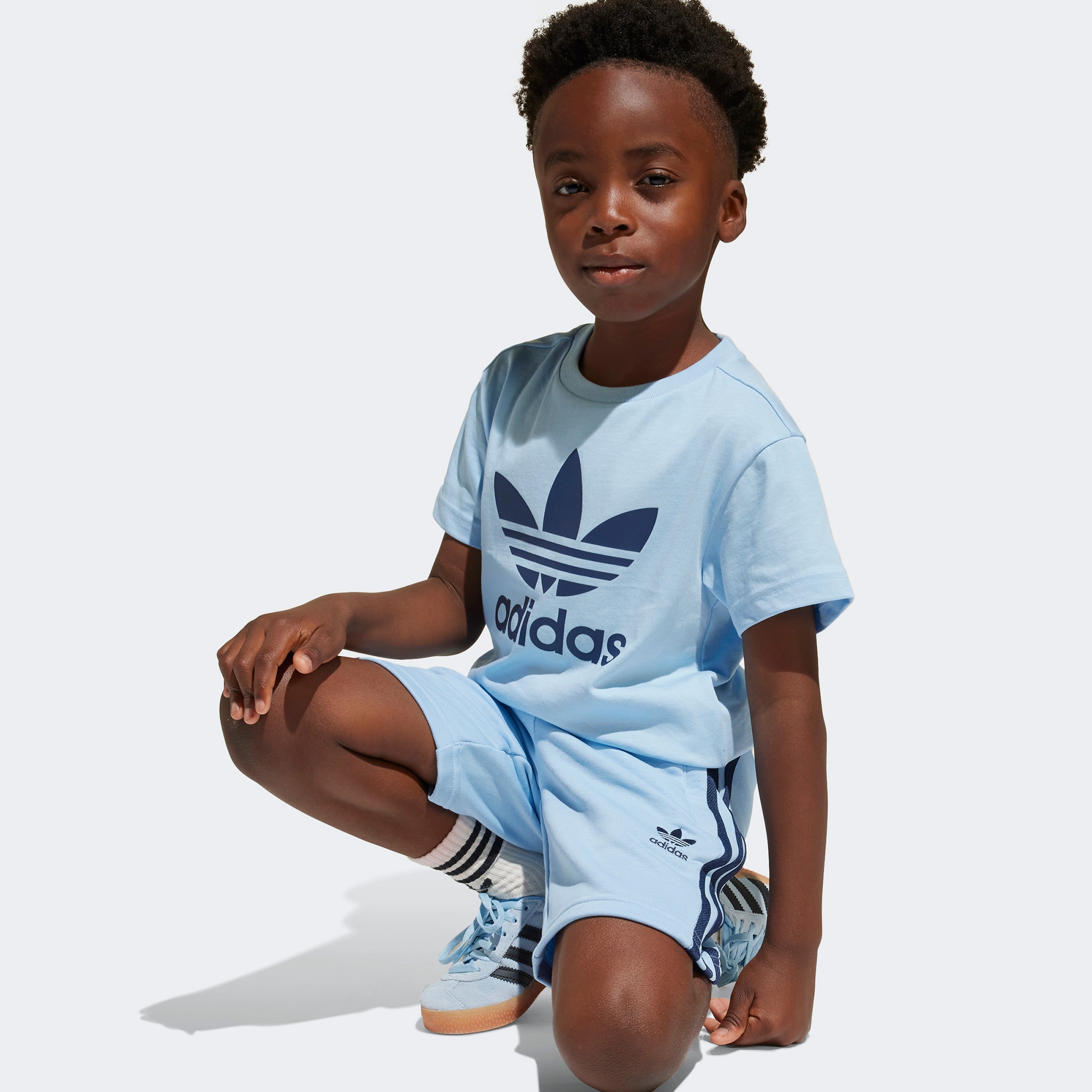 adidas Adicolor Short Set Çocuk Mavi Eşofman Takımı