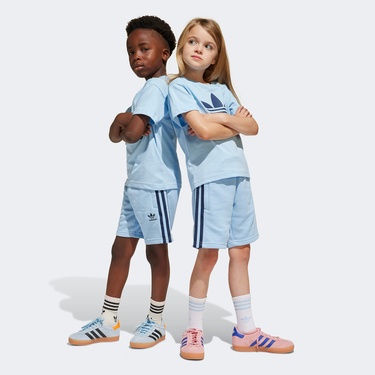  adidas Adicolor Short Set Çocuk Mavi Eşofman Takımı