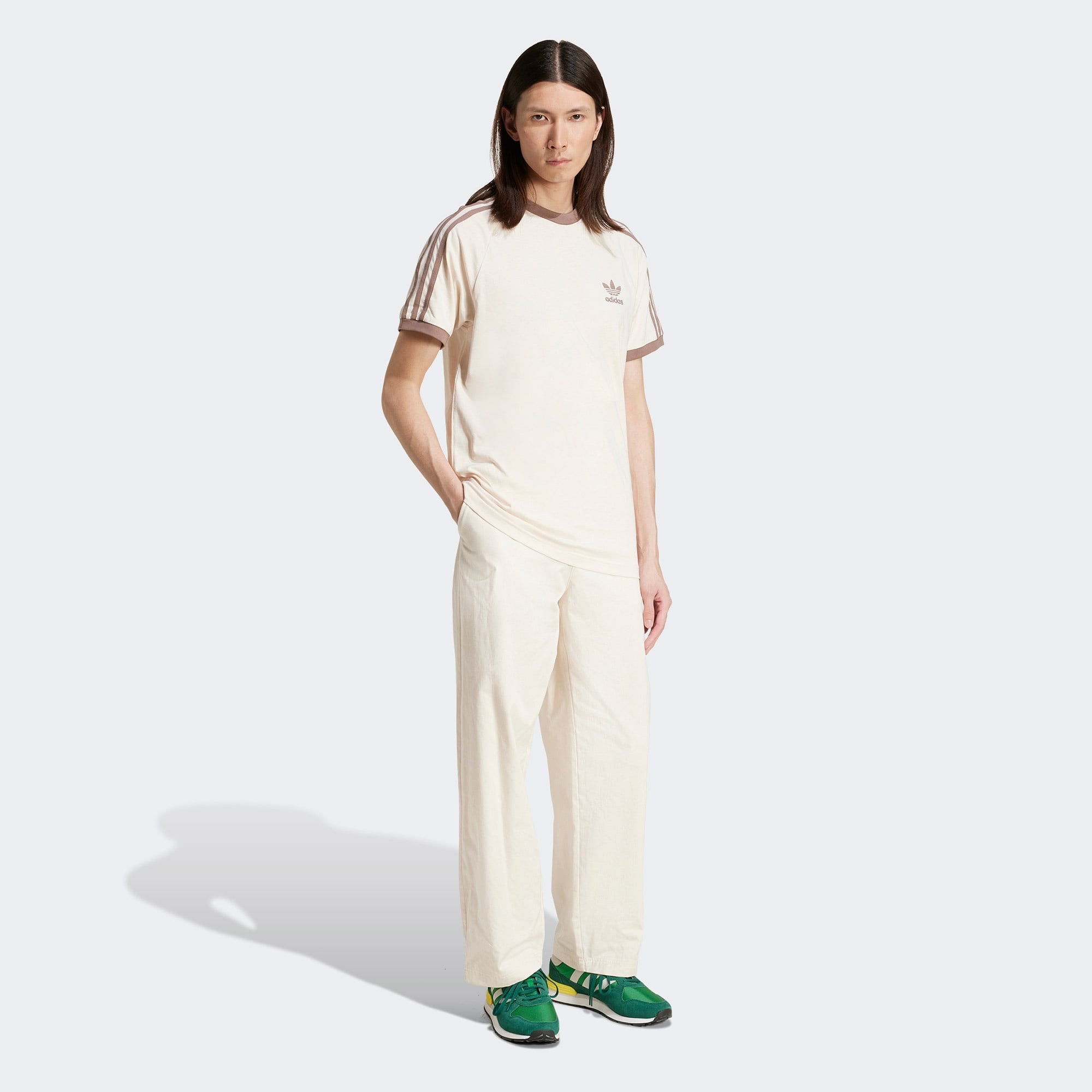 adidas Classics 3-Stripes Erkek Krem T-Shirt