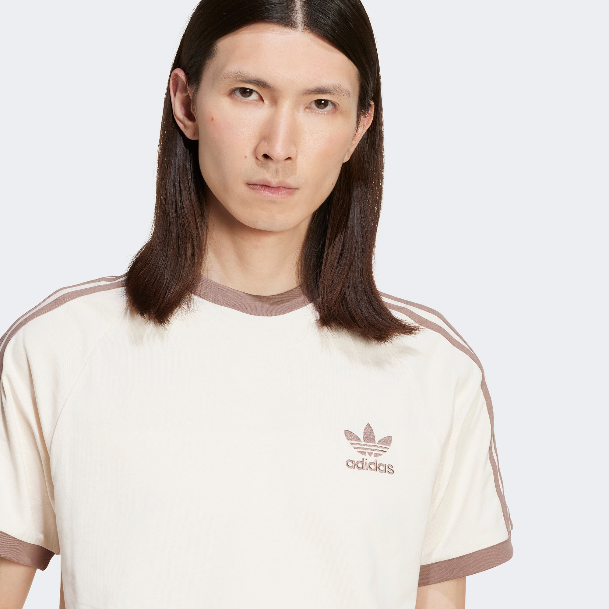 adidas Classics 3-Stripes Erkek Krem T-Shirt