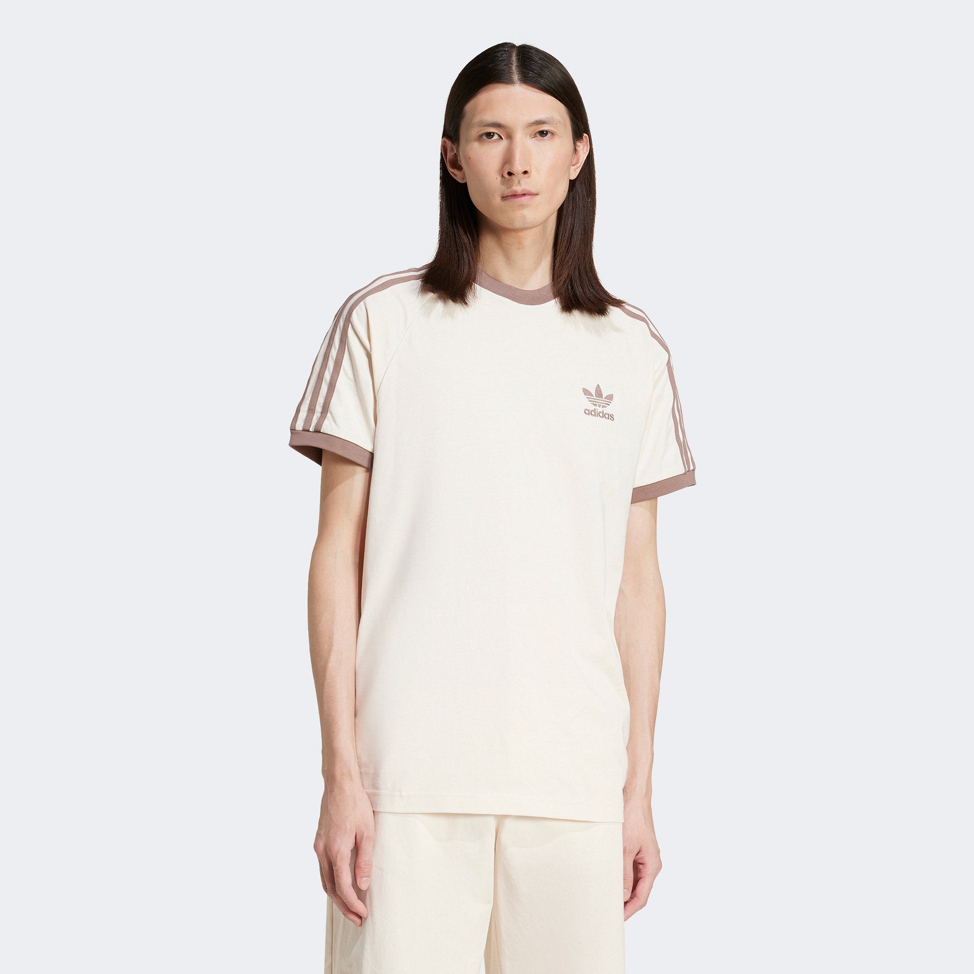 adidas Classics 3-Stripes Erkek Krem T-Shirt