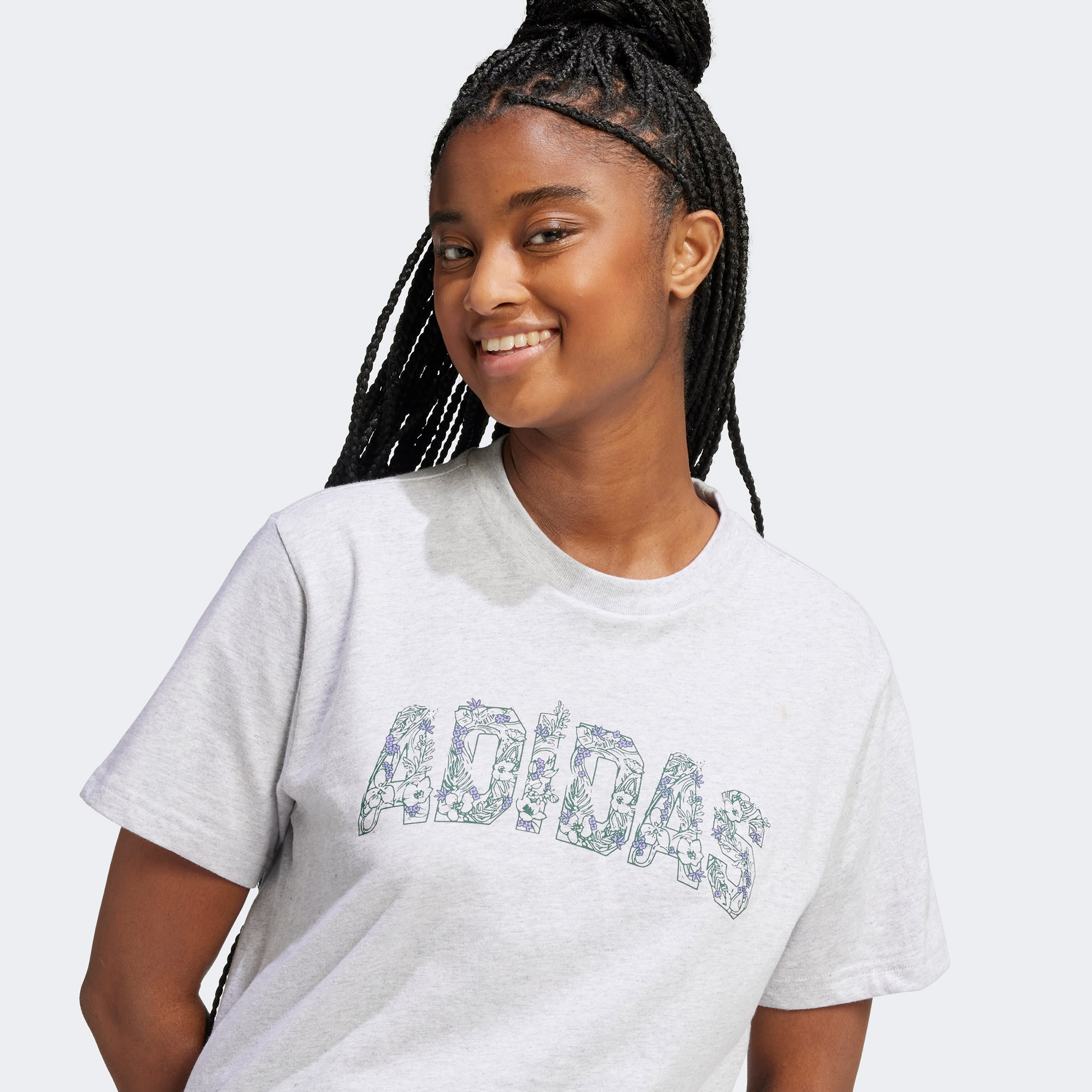 adidas Tech Illusrate Graphic Kadın Gri T-Shirt