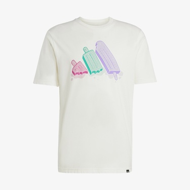  adidas Lounge Ice Graphic Erkek Beyaz T-Shirt