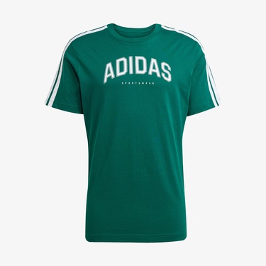  adidas Codes Collegiate Linear Graphic Erkek Yeşil T-Shirt