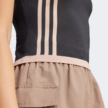  adidas Knitted 3-Stripe Kadın Siyah T-Shirt