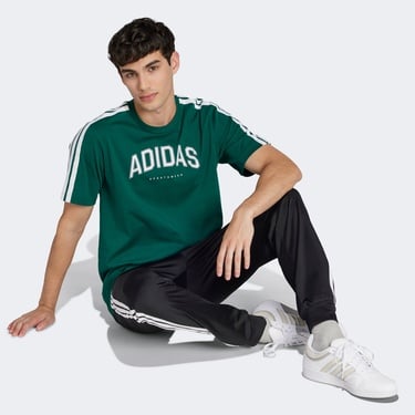  adidas Codes Collegiate Linear Graphic Erkek Yeşil T-Shirt