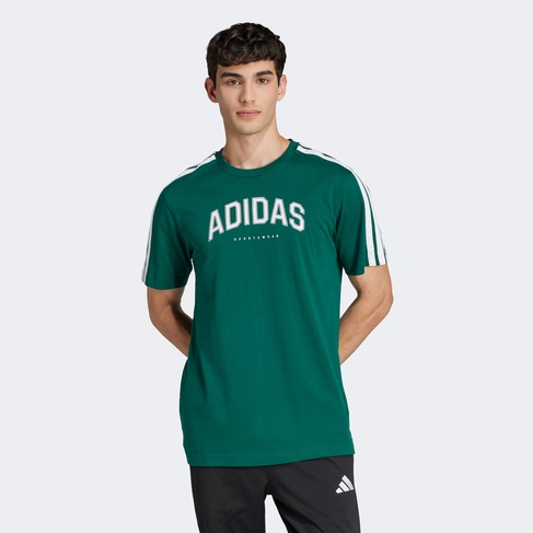  adidas Codes Collegiate Linear Graphic Erkek Yeşil T-Shirt