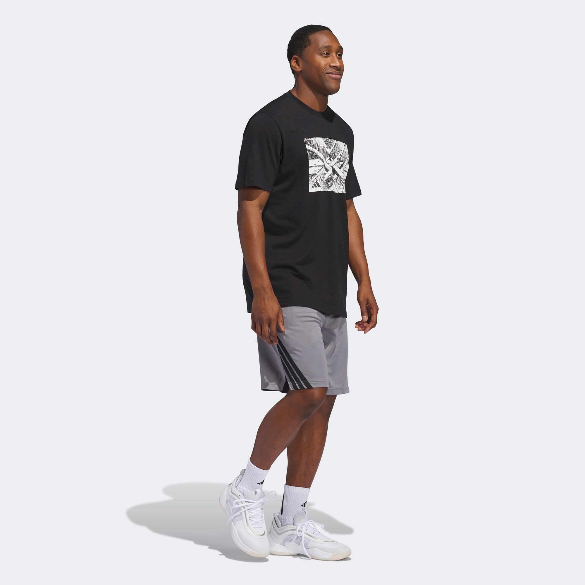 adidas Basketball State Of Mind Graphic Erkek Siyah T-Shirt