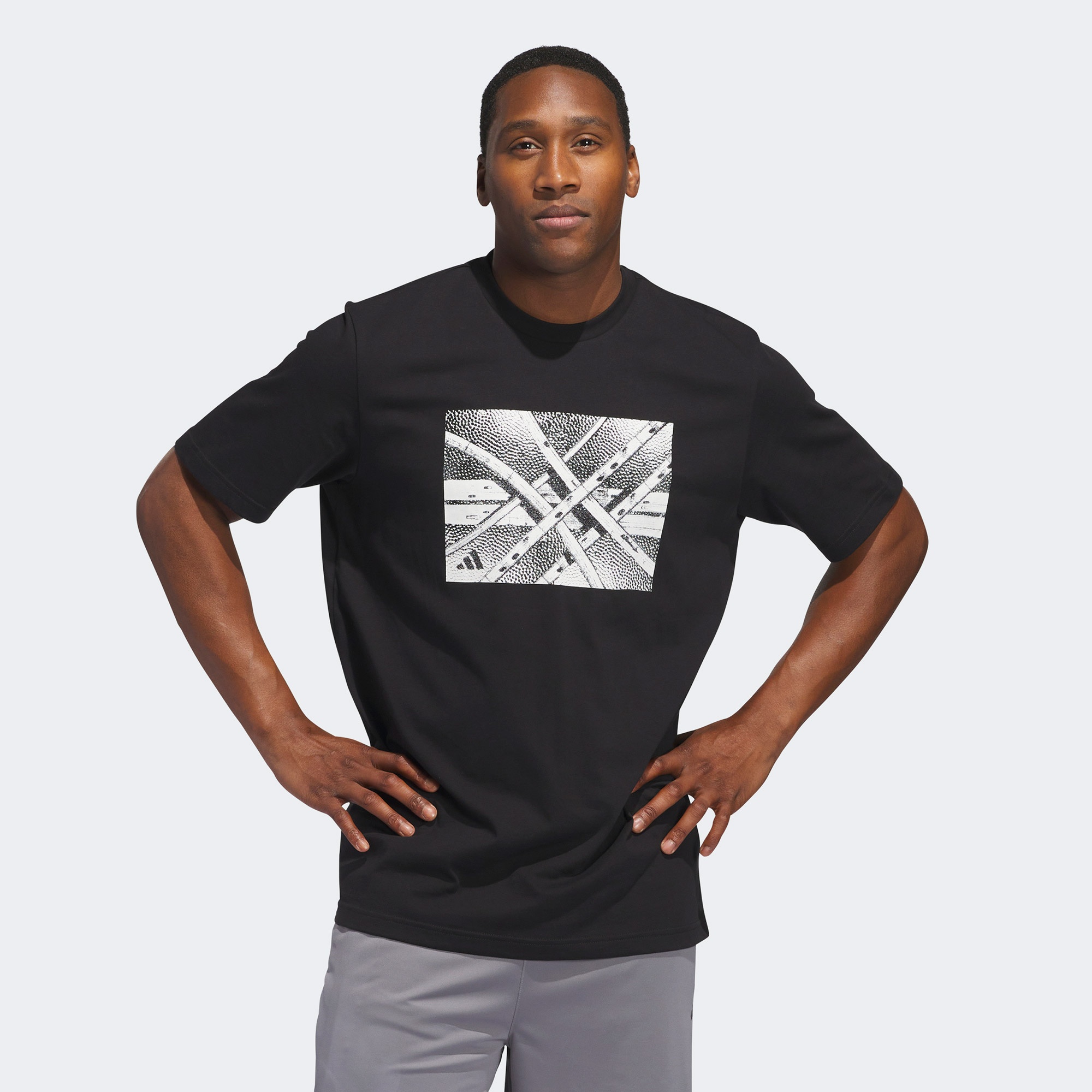 adidas Basketball State Of Mind Graphic Erkek Siyah T-Shirt