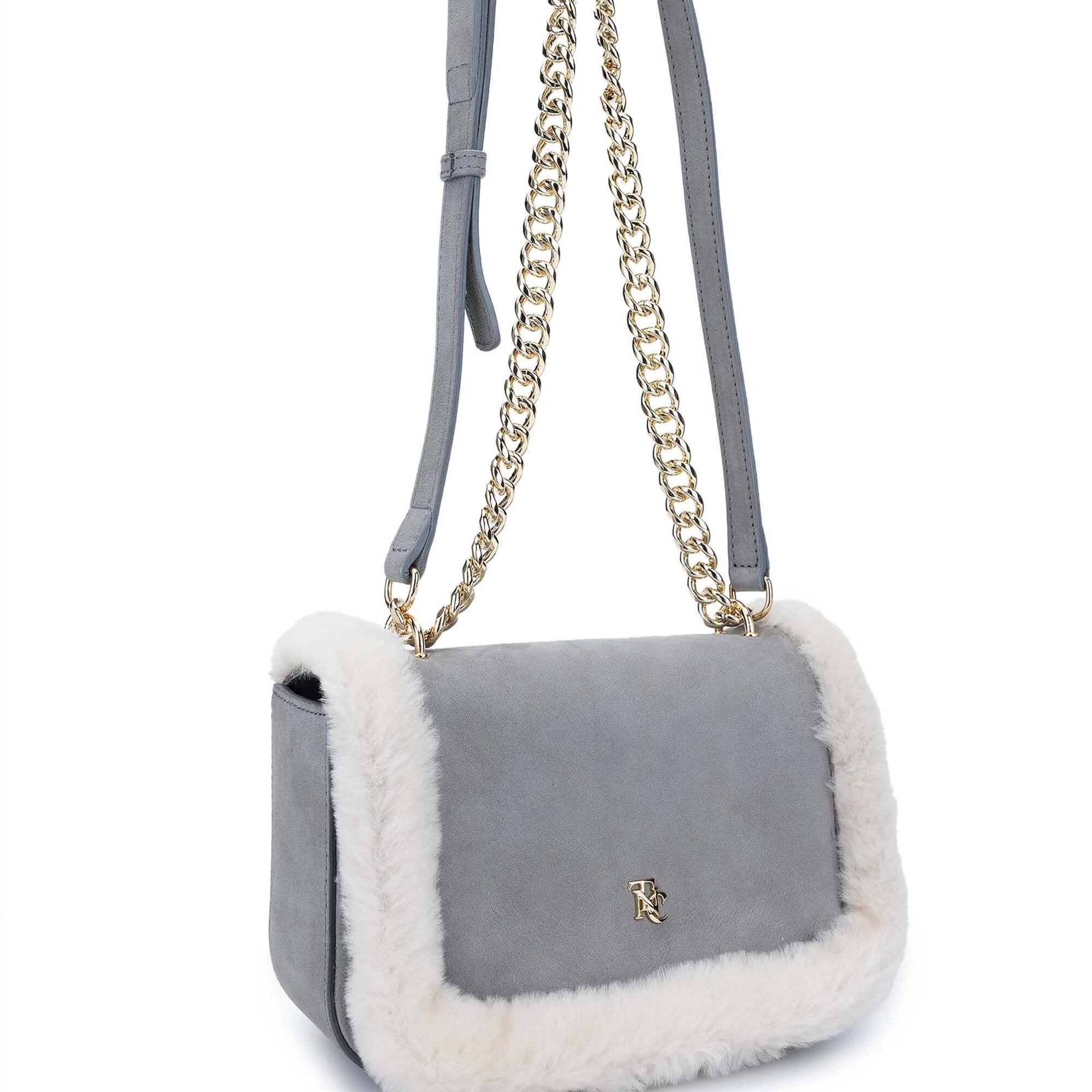 Tamer Tanca Kadın Hakiki Deri Gri Nubuk Omuz Çanta