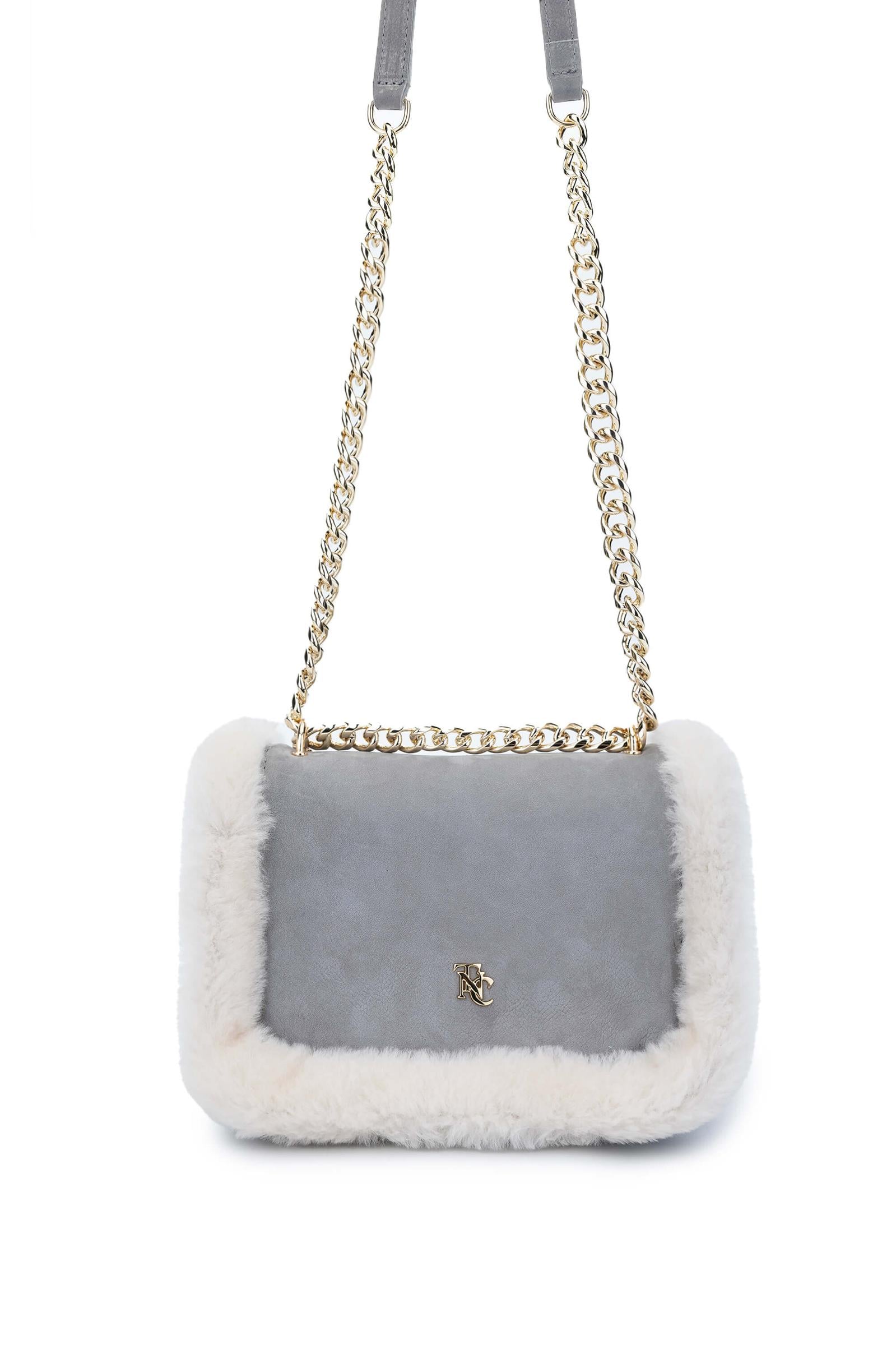  Tamer Tanca Kadın Hakiki Deri Gri Nubuk Omuz Çanta