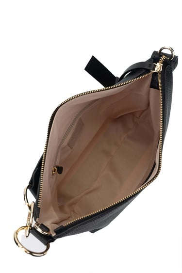  Tamer Tanca Kadın Hakiki Deri Siyah Floter Omuz Çanta