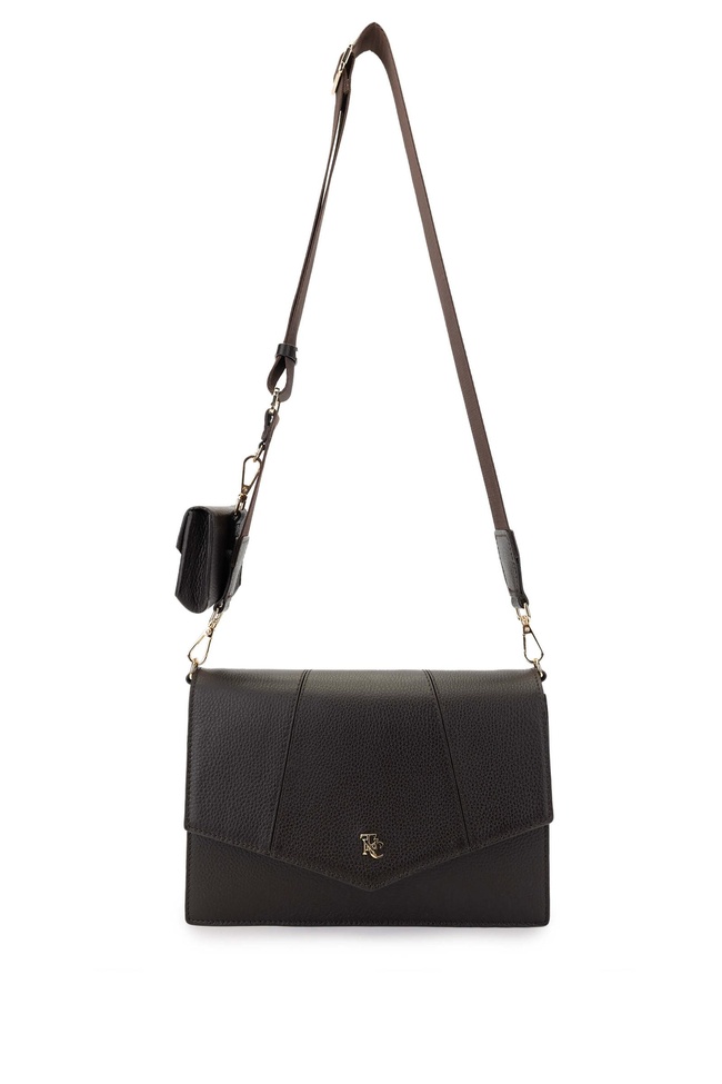  Tamer Tanca Kadın Hakiki Deri Kahverengi Omuz Çanta