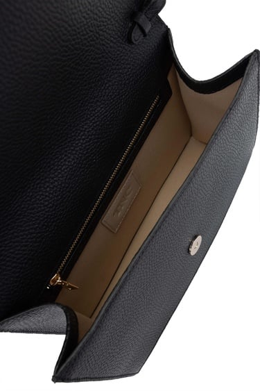  Tamer Tanca Kadın Hakiki Deri Siyah Floter Omuz Çanta