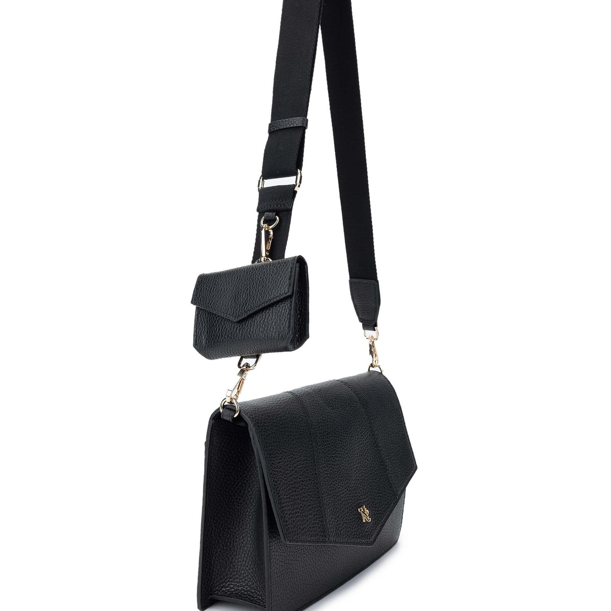 Tamer Tanca Kadın Hakiki Deri Siyah Floter Omuz Çanta