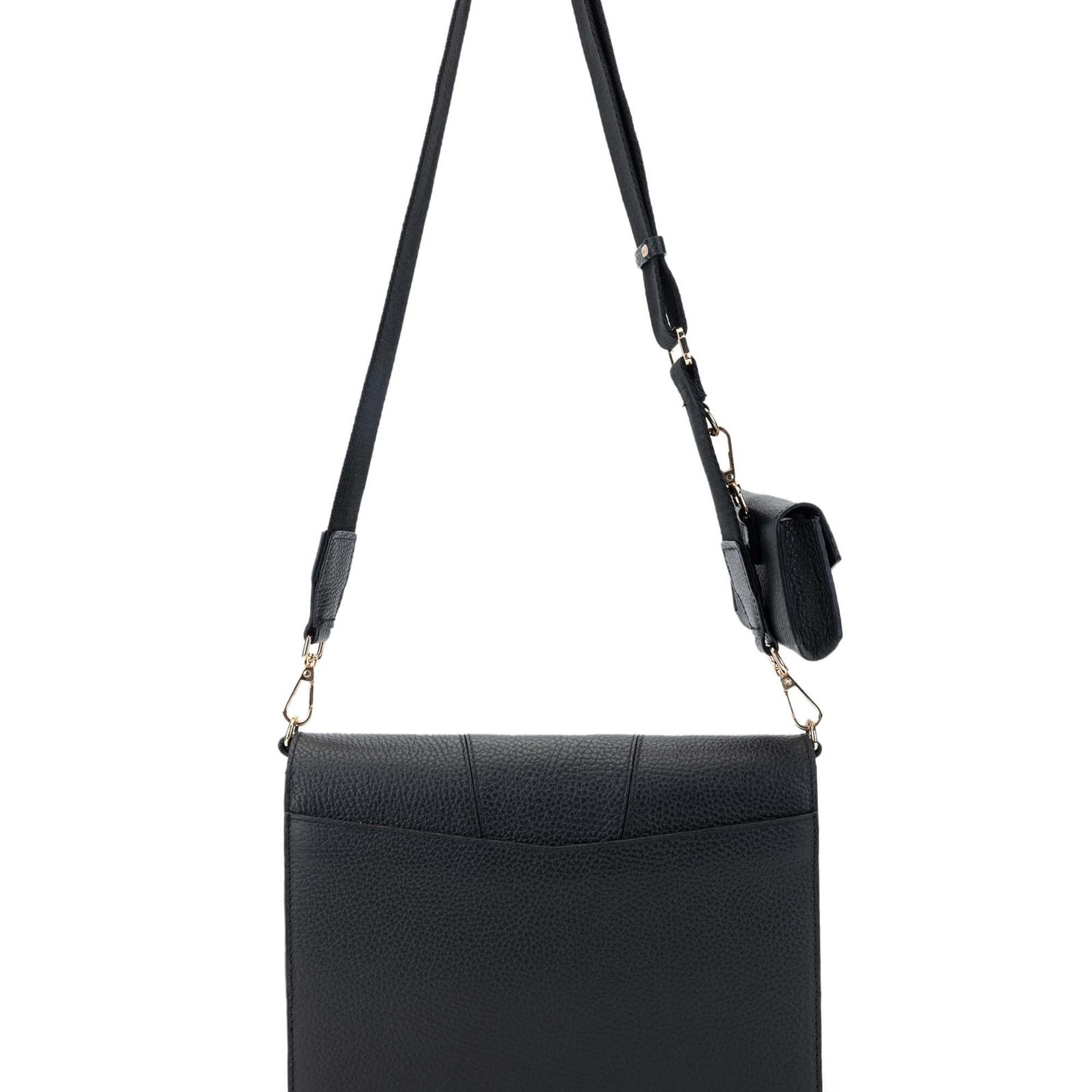 Tamer Tanca Kadın Hakiki Deri Siyah Floter Omuz Çanta