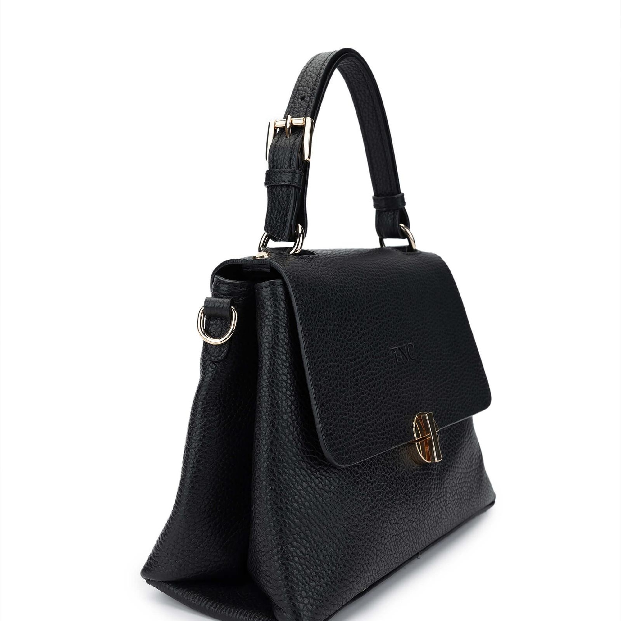 Tamer Tanca Kadın Hakiki Deri Siyah Floter Omuz Çanta