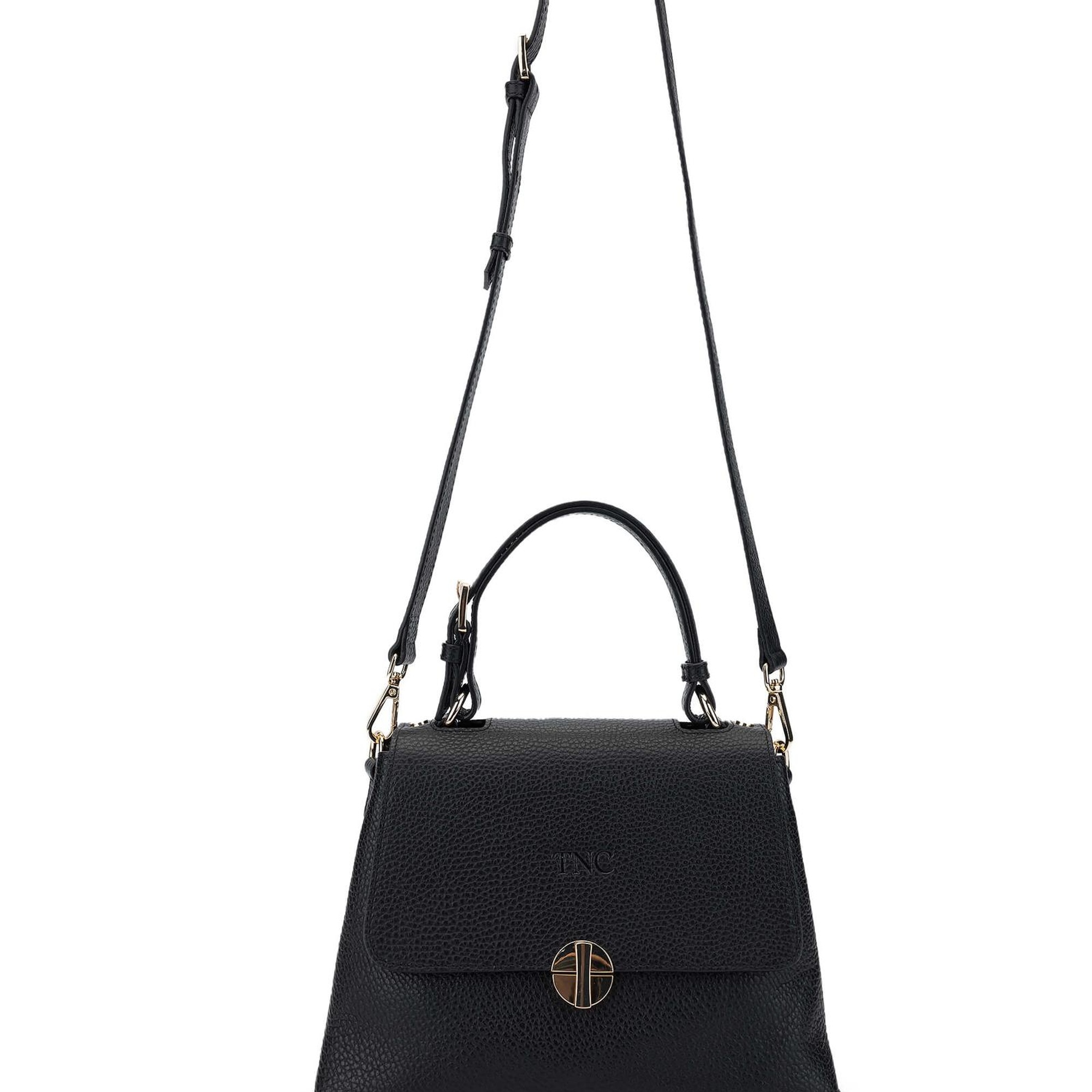 Tamer Tanca Kadın Hakiki Deri Siyah Floter Omuz Çanta