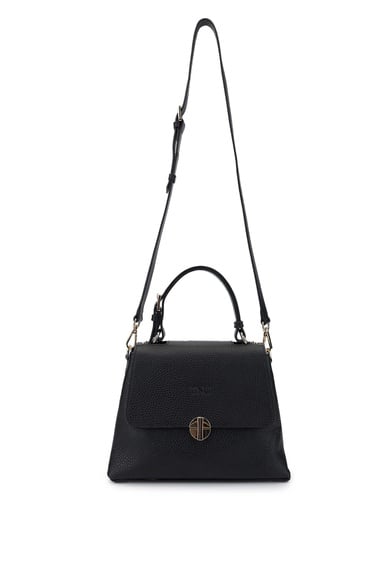  Tamer Tanca Kadın Hakiki Deri Siyah Floter Omuz Çanta