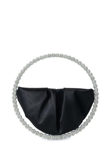  Tamer Tanca Kadın Vegan Siyah Saten El Çantası