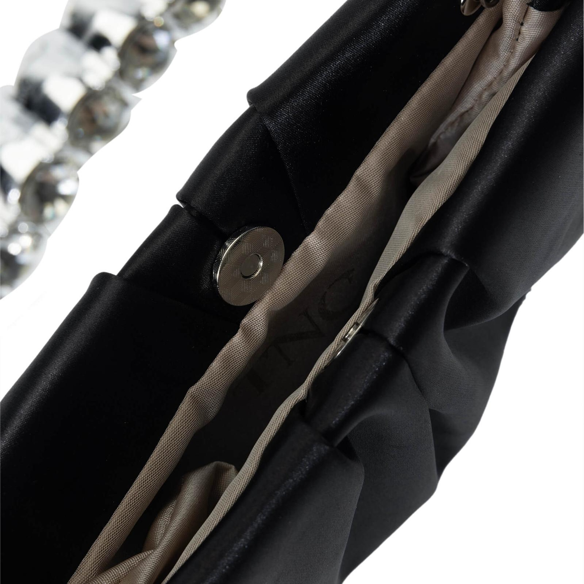 Tamer Tanca Kadın Vegan Siyah Saten El Çantası