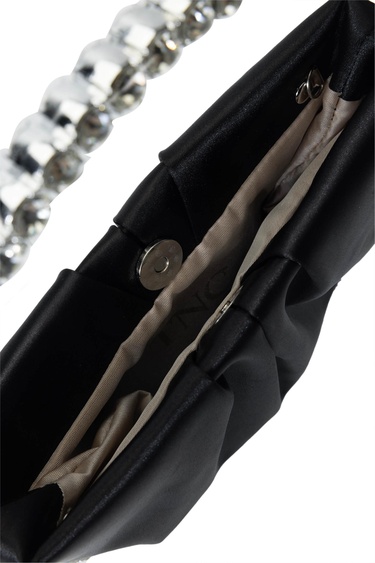  Tamer Tanca Kadın Vegan Siyah Saten El Çantası