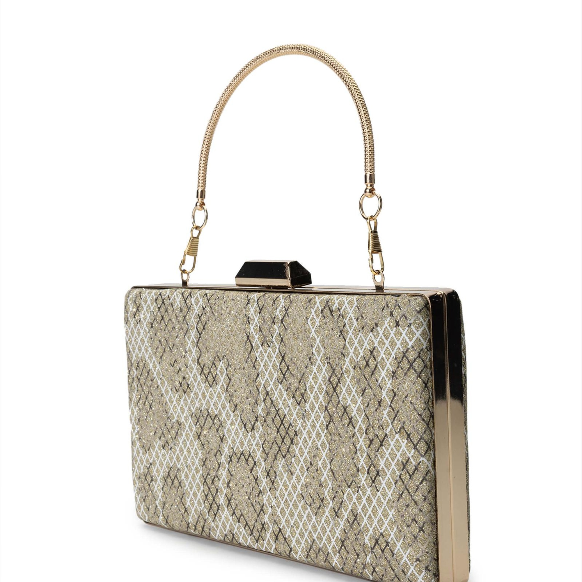 Tamer Tanca Kadın Vegan Yeşil Simli Yılan El Çantası