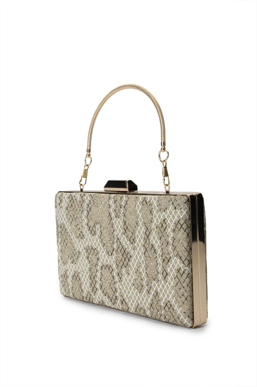  Tamer Tanca Kadın Vegan Yeşil Simli Yılan El Çantası